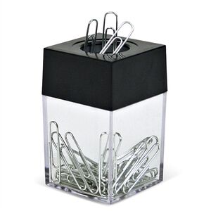 4 Pack Magnetic Paper Clip Holder Cube | Clear Acrylic & Black Office Storage